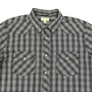 Banana Republic XXL Plaid Western Shirt Long Sleeve Button Front Mens Pearl Snap